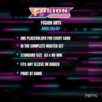 Fusion Arts master set placeholder cards, what is included