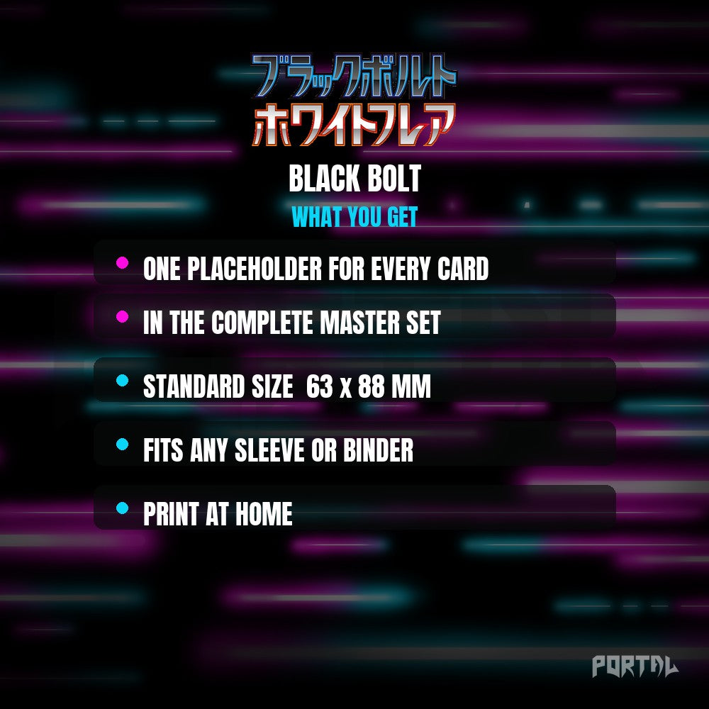 Black Bolt master set placeholder cards, what is included