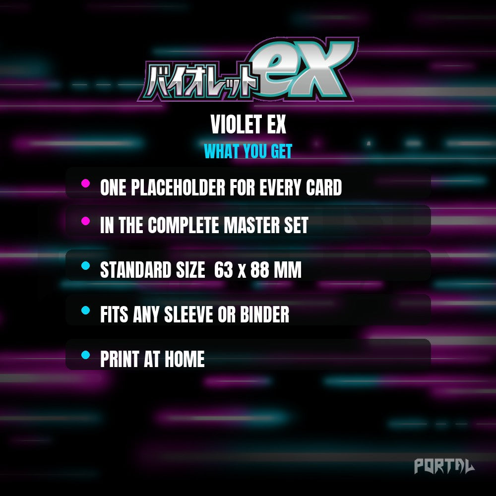 Violet ex master set placeholder cards, what is included