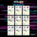 Triplet Beat placeholder cards laid out in a nine pocket binder page