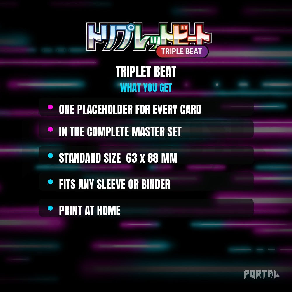 Triplet Beat master set placeholder cards, what is included