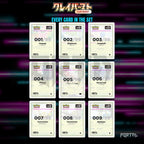 Clay Burst placeholder cards laid out in a nine pocket binder page