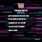 Pokemon Card 151 master set placeholder cards, what is included