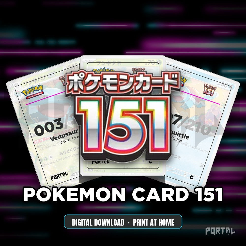 Pokemon Card 151 master set placeholders, digital download, Portal TCG