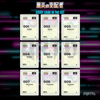 Ruler of the Black Flame placeholder cards laid out in a nine pocket binder page