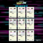 Shiny Treasure ex placeholder cards laid out in a nine pocket binder page