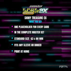 Shiny Treasure ex master set placeholder cards, what is included