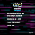 Wild Force master set placeholder cards, what is included