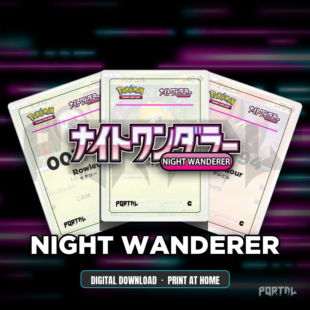 Night Wanderer master set placeholders, digital download, Portal TCG