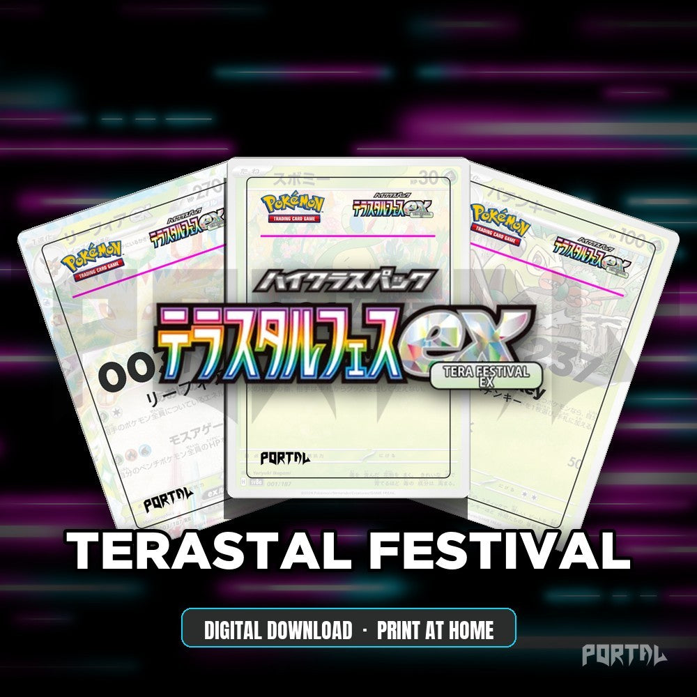 Terastal Festival master set placeholders, digital download, Portal TCG