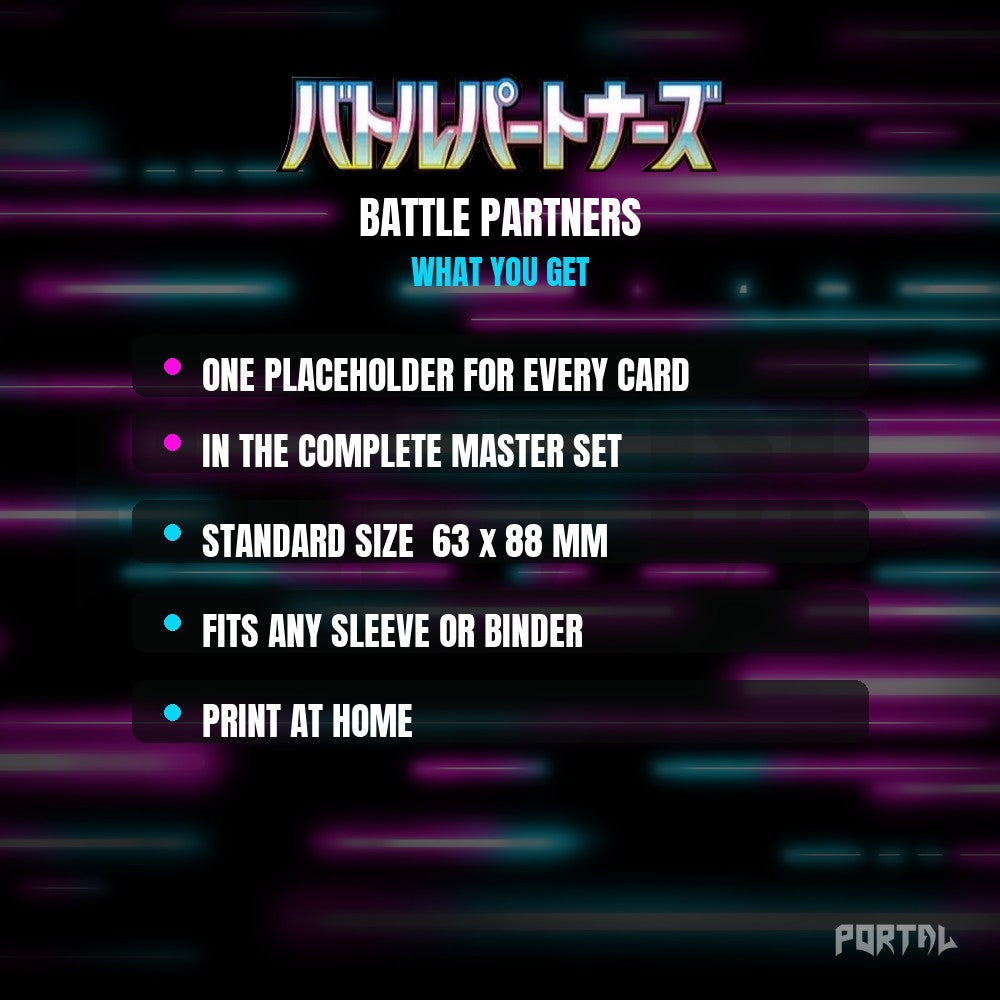 Battle Partners master set placeholder cards, what is included