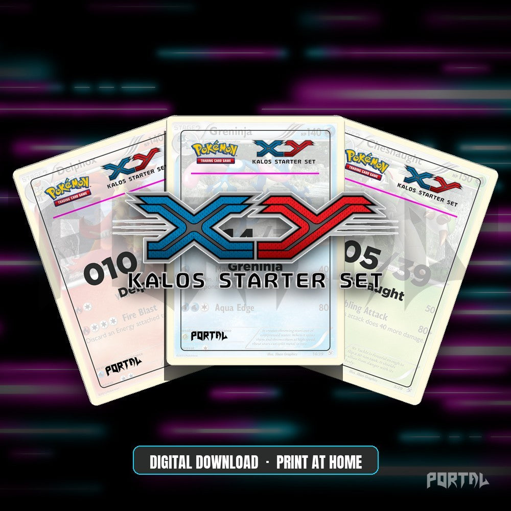 Pokemon Kalos Starter Set master set placeholders, digital download, Portal TCG