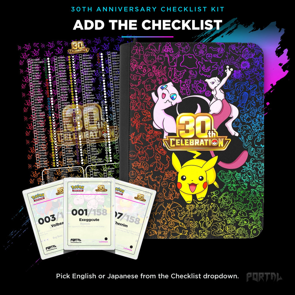 Pokemon Day Pikachu 30th Anniversary Binder, add the 30th Anniversary checklist, Portal TCG