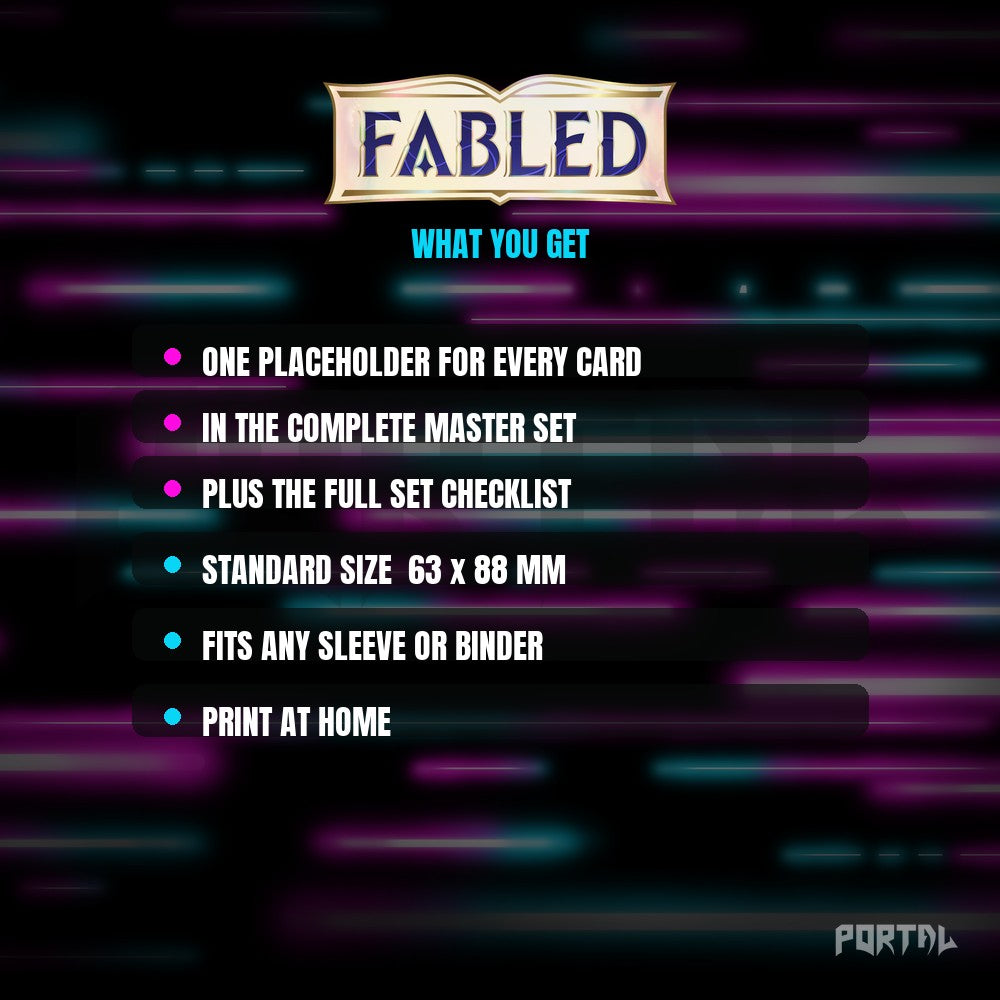 Fabled Placeholder Cards Contents - Disney Lorcana