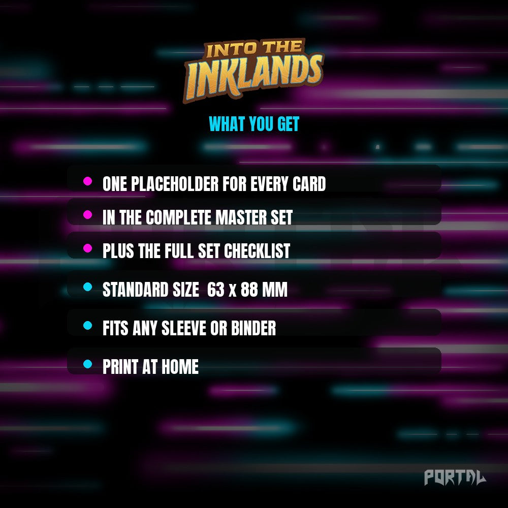 Into the Inklands Placeholder Cards Contents - Disney Lorcana