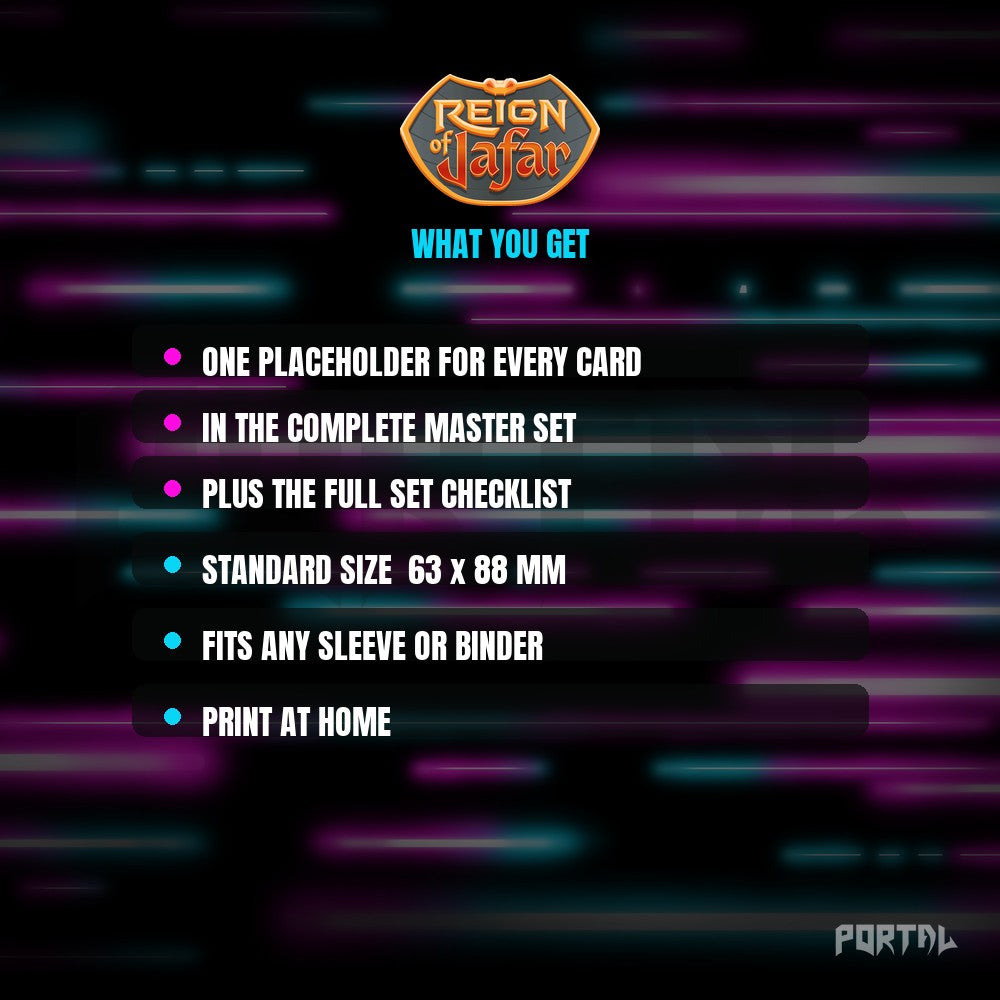 Reign of Jafar Placeholder Cards Contents - Disney Lorcana