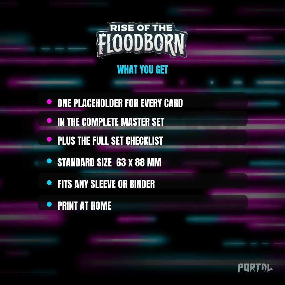 Disney Lorcana Rise of the Floodborn master set placeholders, what you get in the download, Portal TCG