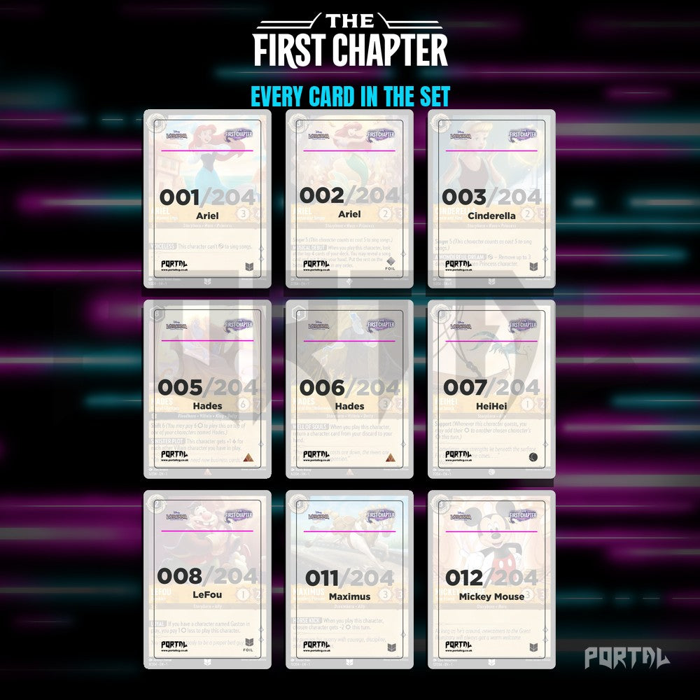 The First Chapter Placeholder Cards in a Binder - Disney Lorcana
