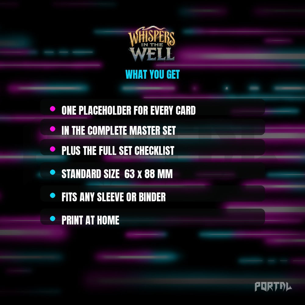 Whispers in the Well Placeholder Cards Contents - Disney Lorcana