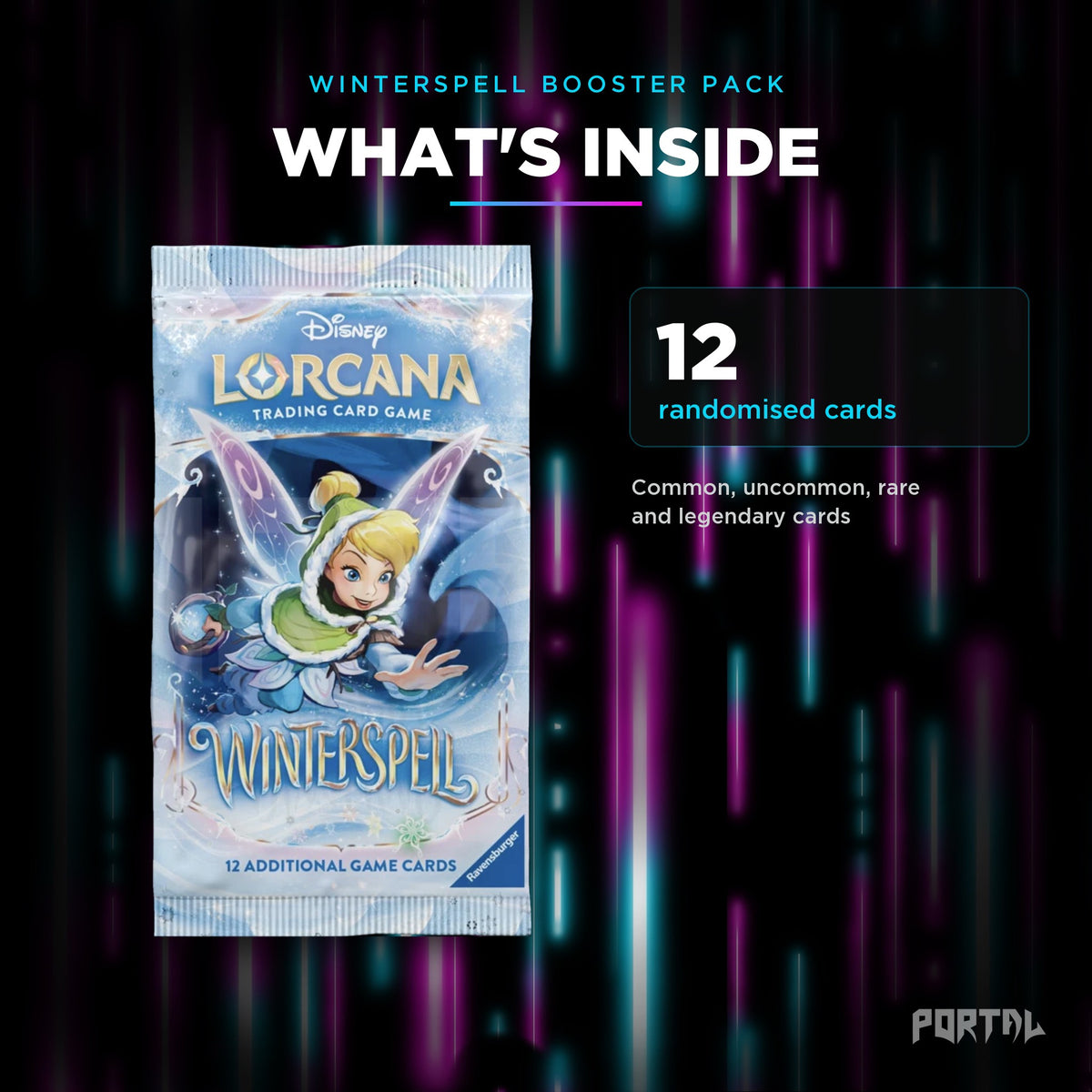 Disney Lorcana Winterspell booster pack, what's inside, Portal TCG