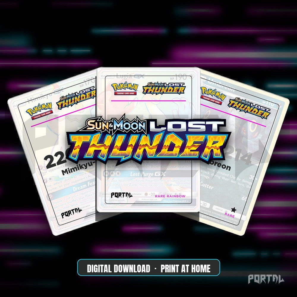 Pokemon Lost Thunder master set placeholders, digital download, Portal TCG