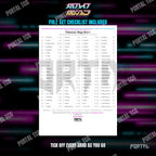 The free Mega Brave master set checklist included with the placeholders