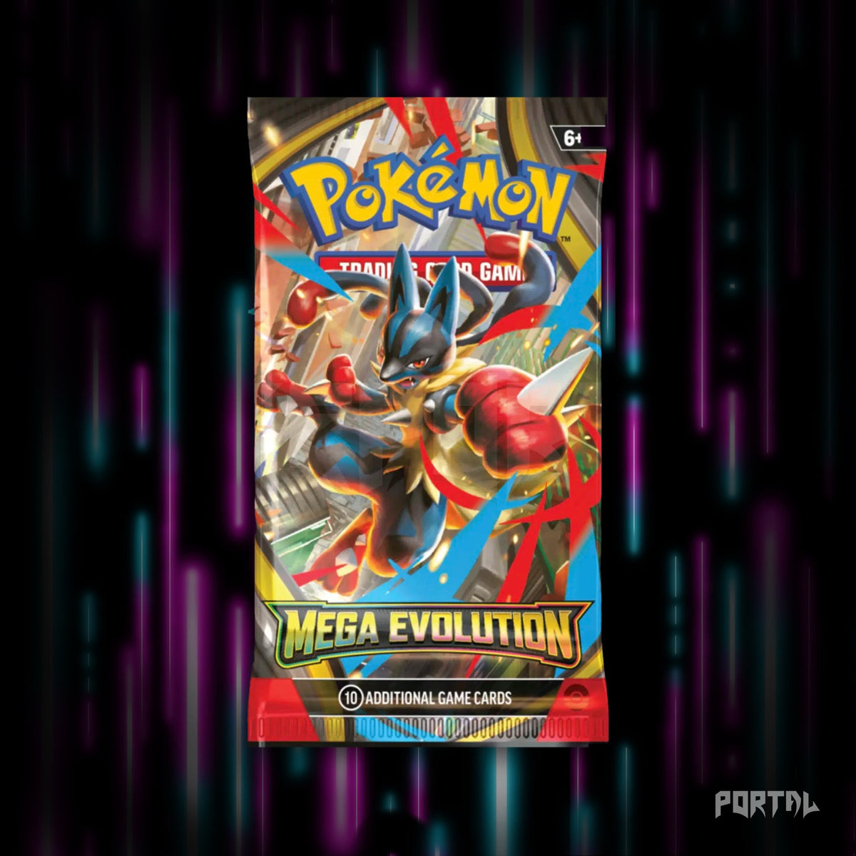 Pokemon Mega Evolution booster pack, pack front, Portal TCG