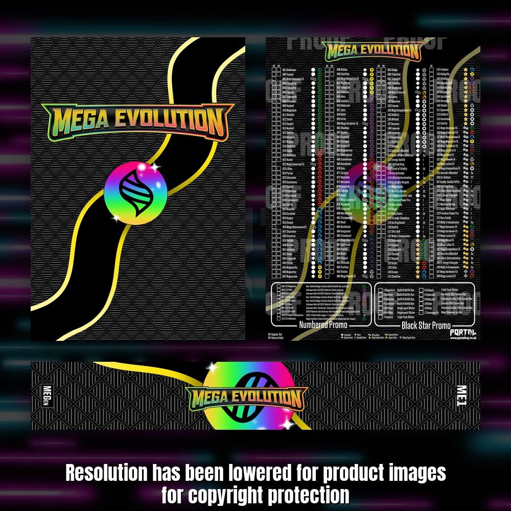Pokemon Mega Evolution master set checklist kit, full kit with cover, spine and checklist, Portal TCG