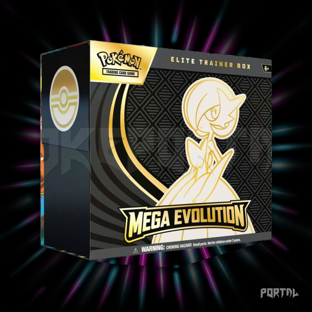 Pokemon Mega Evolution Gardevoir elite trainer box, box front, Portal TCG