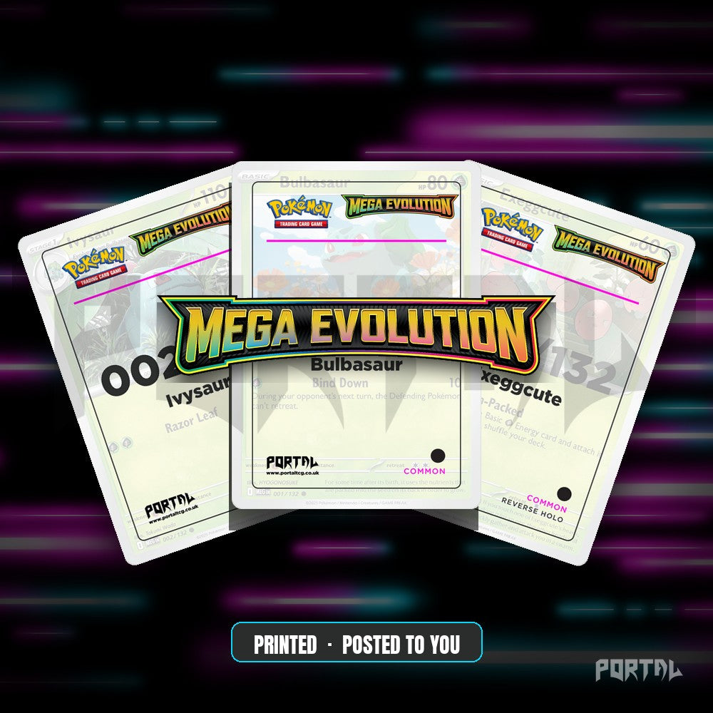 Mega Evolution master set placeholder cards, Portal TCG