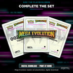 Pokemon Mega Evolutions Standard Printed Binder, complete the set with Mega Evolution master set placeholders, Portal TCG