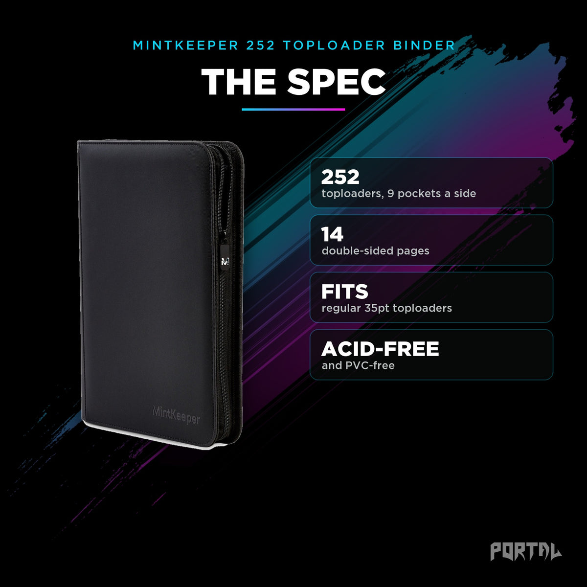 MintKeeper 252 Toploader Binder 9 Pocket, specification, Portal TCG