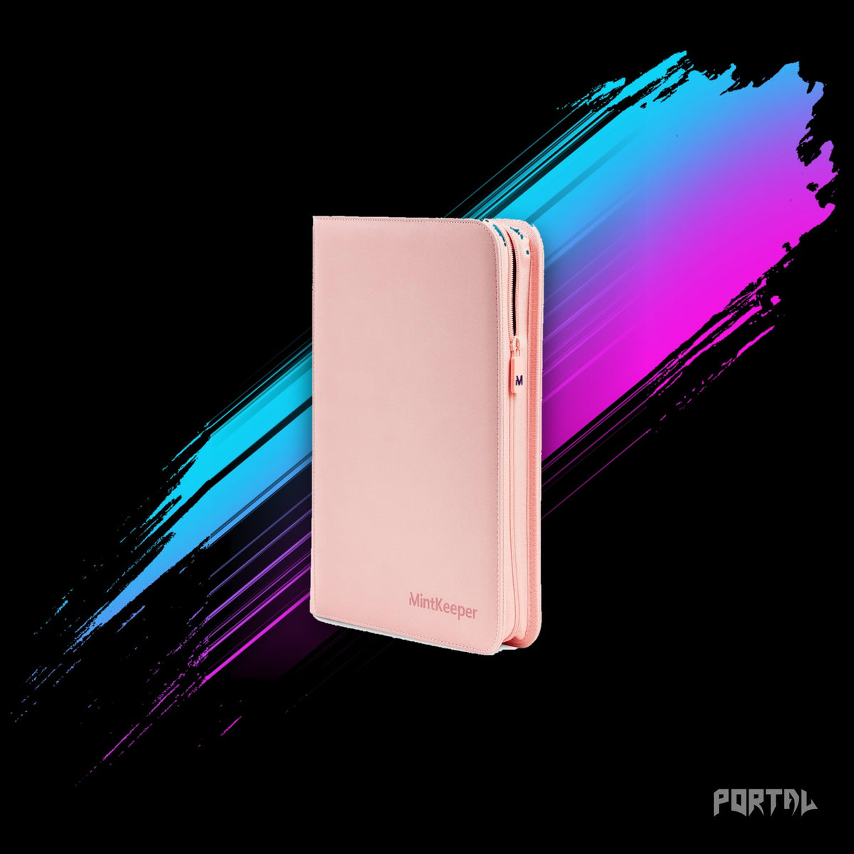 MintKeeper Premium 12 Pocket Zip Card Binder, Pink, Portal TCG