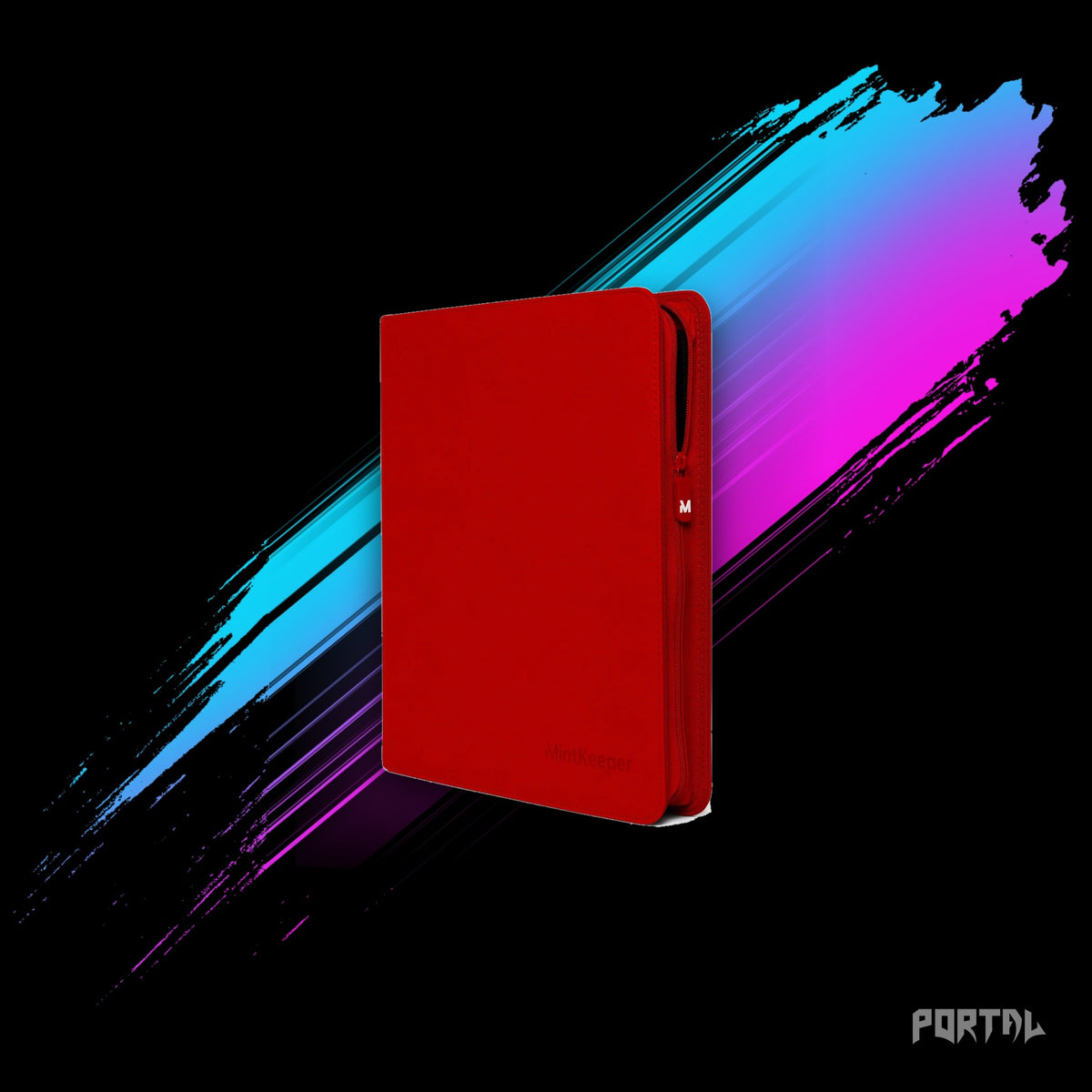 MintKeeper Premium 12 Pocket Zip Card Binder, Red side view, Portal TCG