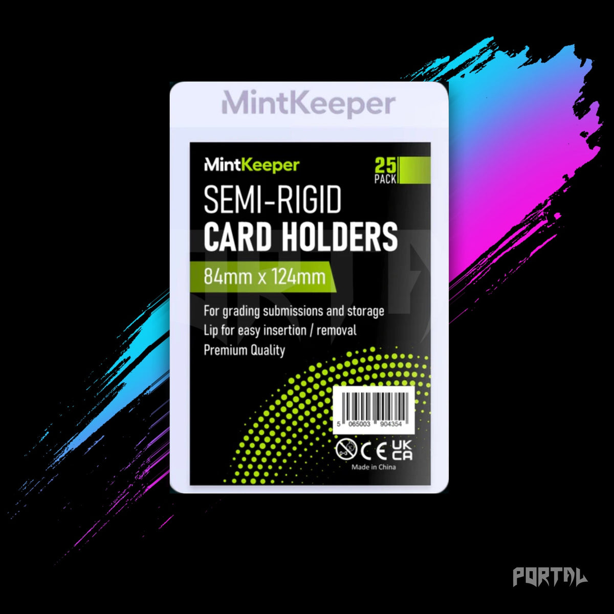 MintKeeper semi rigid card holders, front, Portal TCG