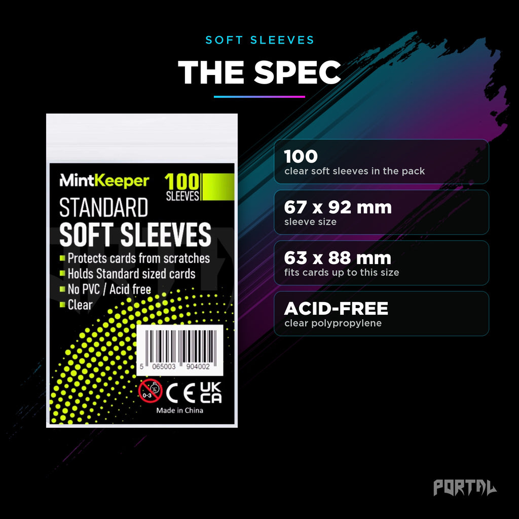 MintKeeper standard soft card sleeves, the spec, Portal TCG