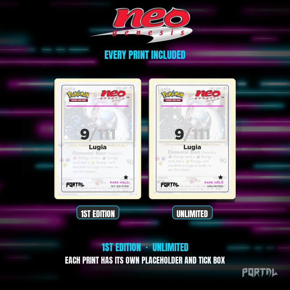 Pokemon Neo Genesis master set placeholders, every print included, Portal TCG