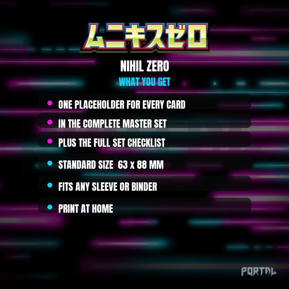 Nihil Zero master set placeholders, what you get, Portal TCG