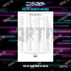The free Ninja Spinner master set checklist included with the placeholders