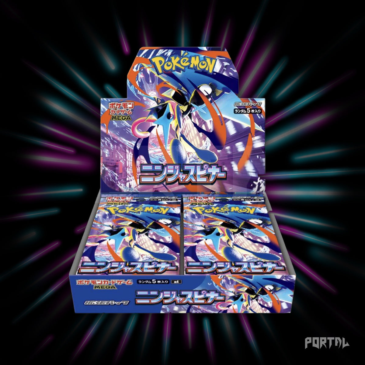 Pokemon Ninja Spinner Japanese booster box, box front, Portal TCG