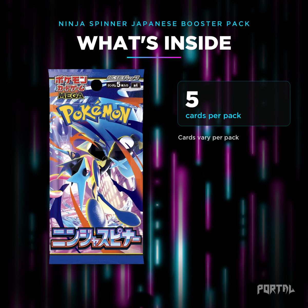 Pokemon Ninja Spinner Japanese booster pack, what's inside, Portal TCG
