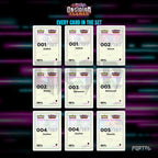Obsidian Flames placeholder cards laid out in a nine pocket binder page