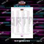 The free Obsidian Flames master set checklist included with the placeholders