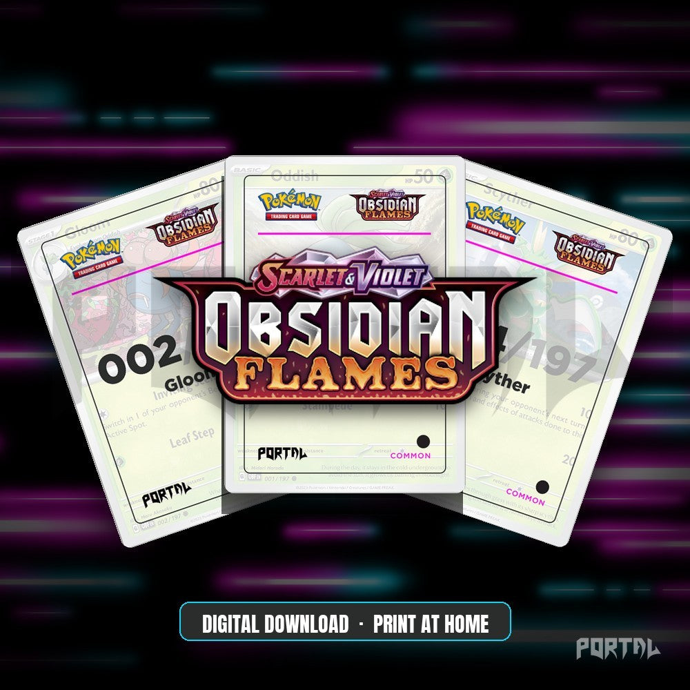 Obsidian Flames master set placeholders, digital download, Portal TCG