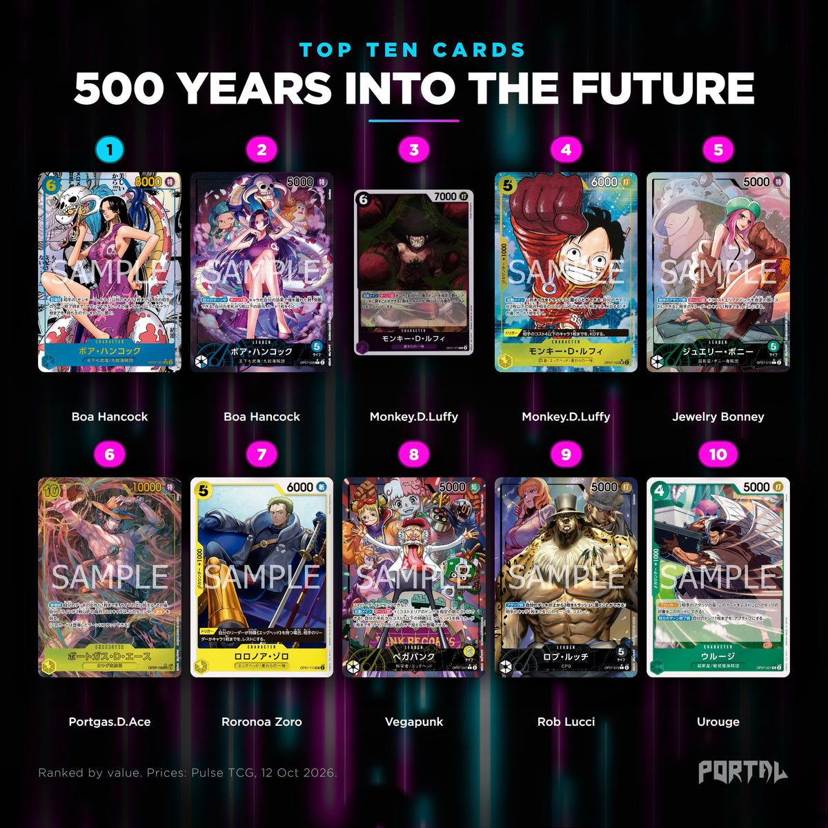 500 Years Into The Future Japanese top ten cards, prices from Pulse TCG, Portal TCG
