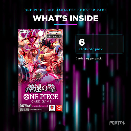 A Fist Of Divine Speed Japanese booster pack, what's inside: 6 cards per pack, Portal TCG