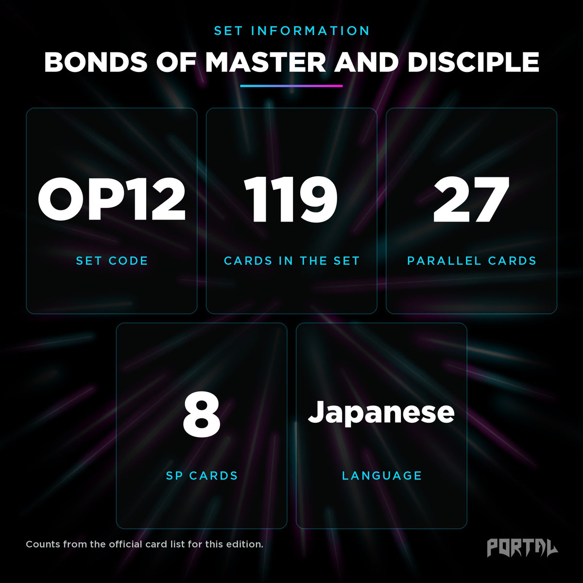 Bonds Of Master And Disciple Japanese set information, Portal TCG