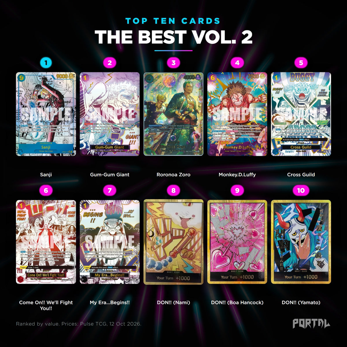 The Best Vol. 2 top ten cards, prices from Pulse TCG, Portal TCG