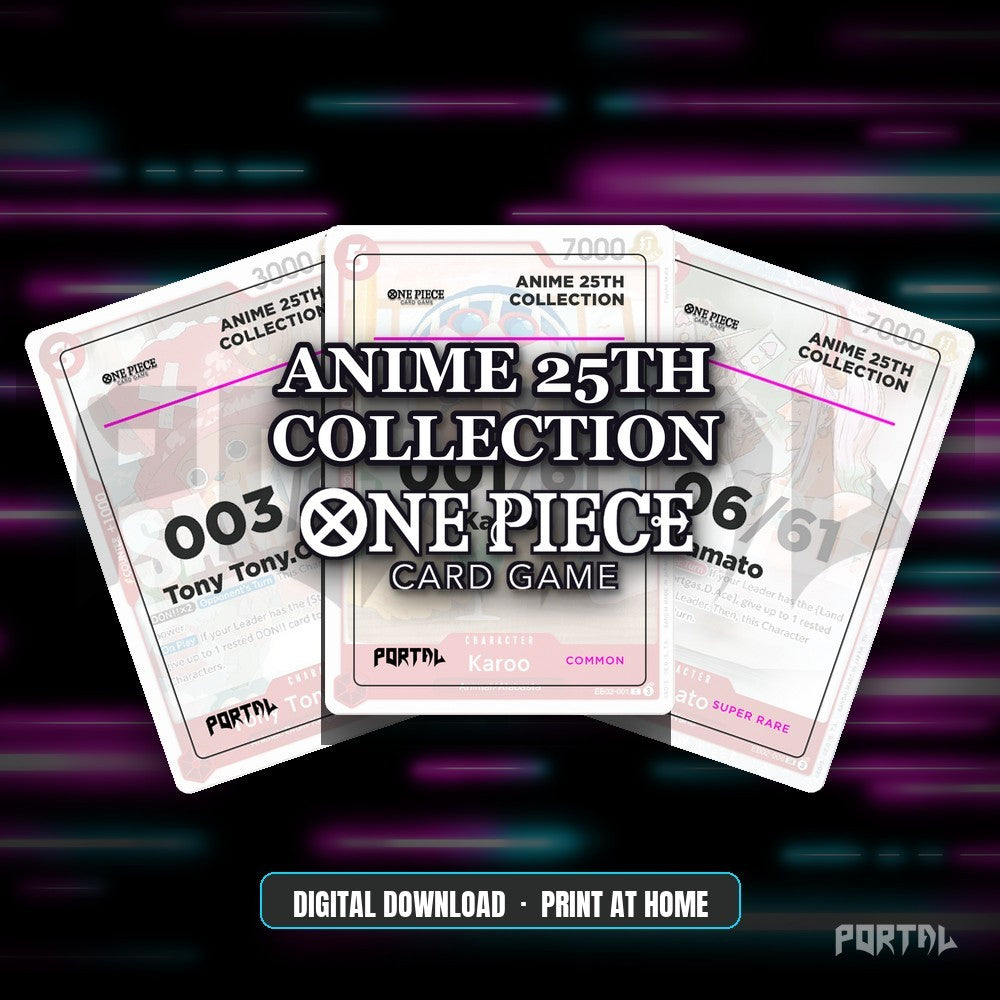 One Piece Anime 25th Collection master set placeholders, digital download, Portal TCG