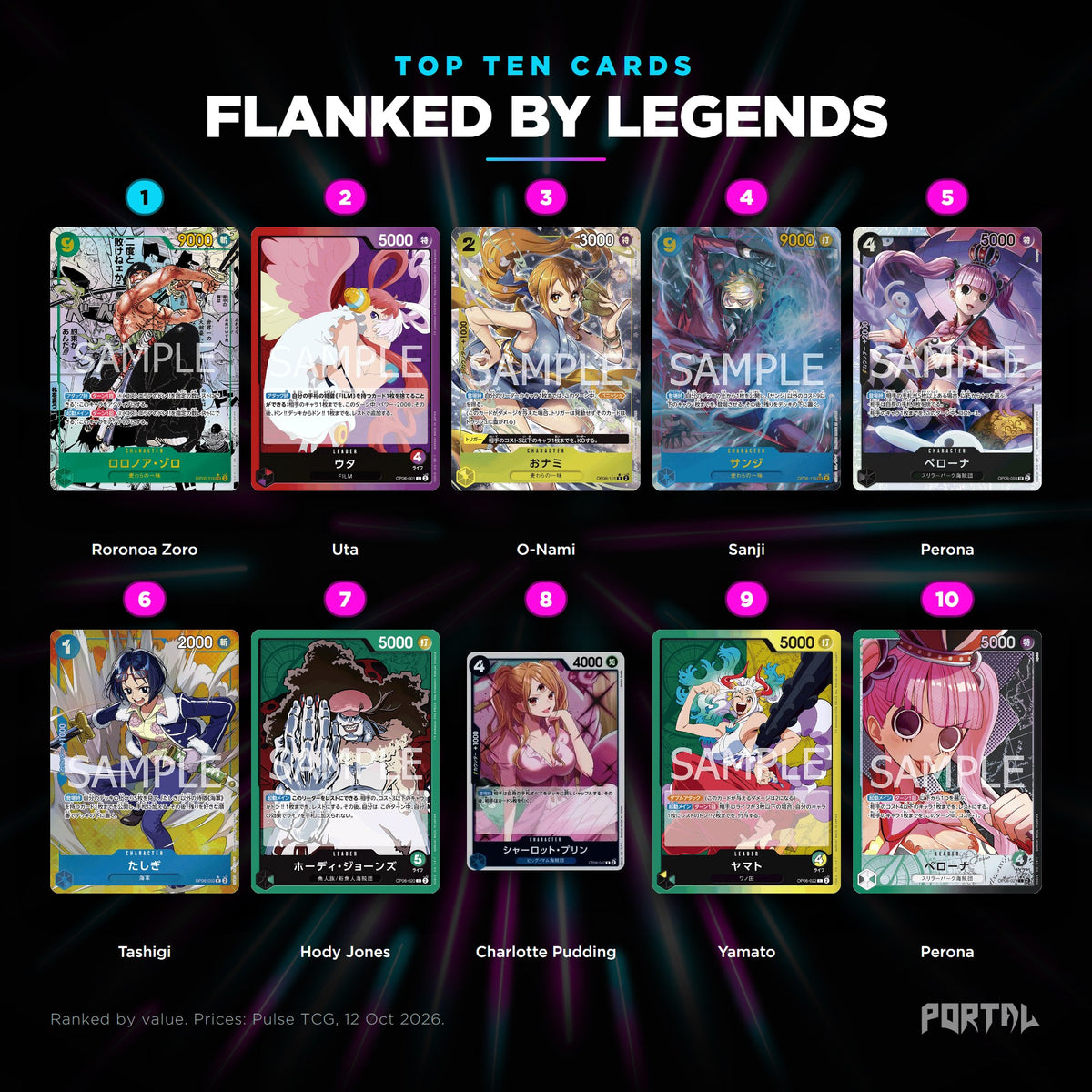 Flanked By Legends Japanese top ten cards, prices from Pulse TCG, Portal TCG